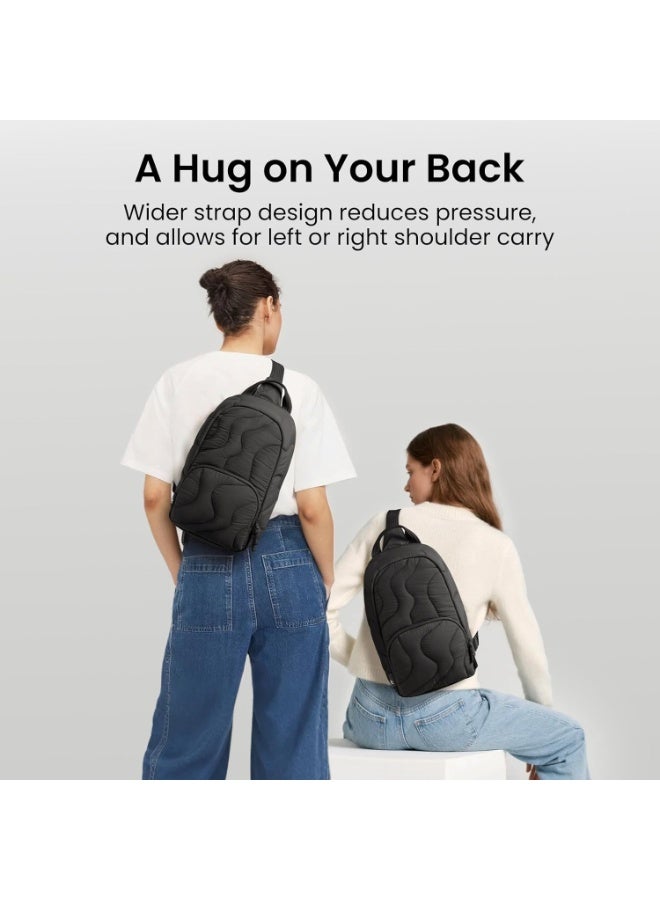 Tomtoc Terra-T36 Light Sling Backpack 10L – Quilted Puffy Crossbody Travel Daypack, Fits 11-Inch iPad Pro (2024–2025) & iPad Air (2024), Lightweight Unisex Chest Bag - Image 4